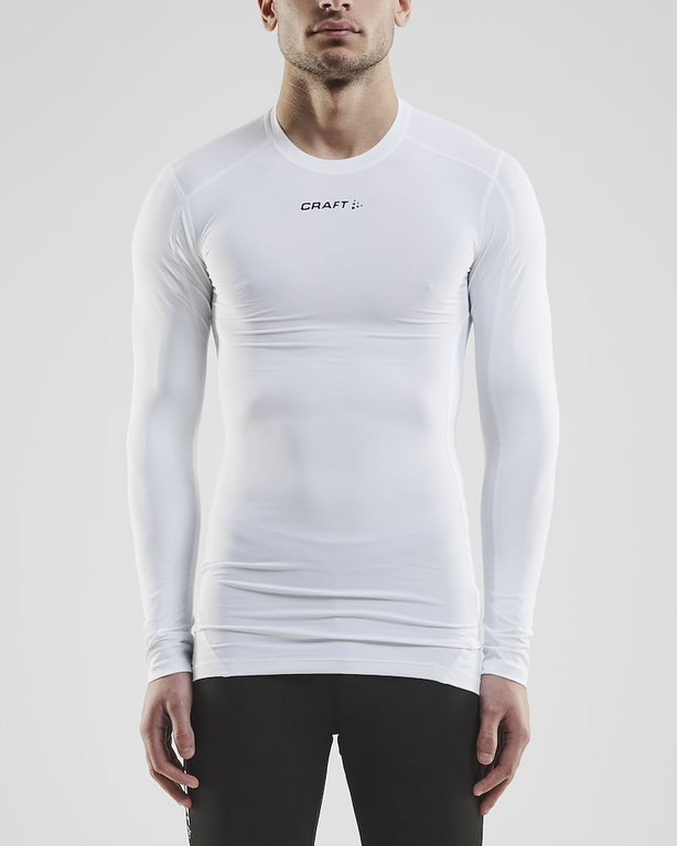 Craft Kompressions-Langarmshirt (enganliegend) Pro Control Unterwäsche weiss Herren